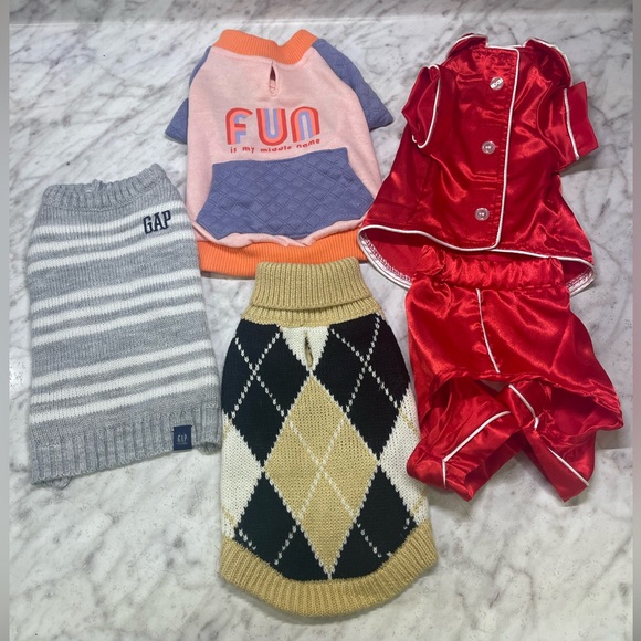various Other - XS-S Assorted bundle of toy dog clothes. Washed, but never worn. 5-7 lbs Red